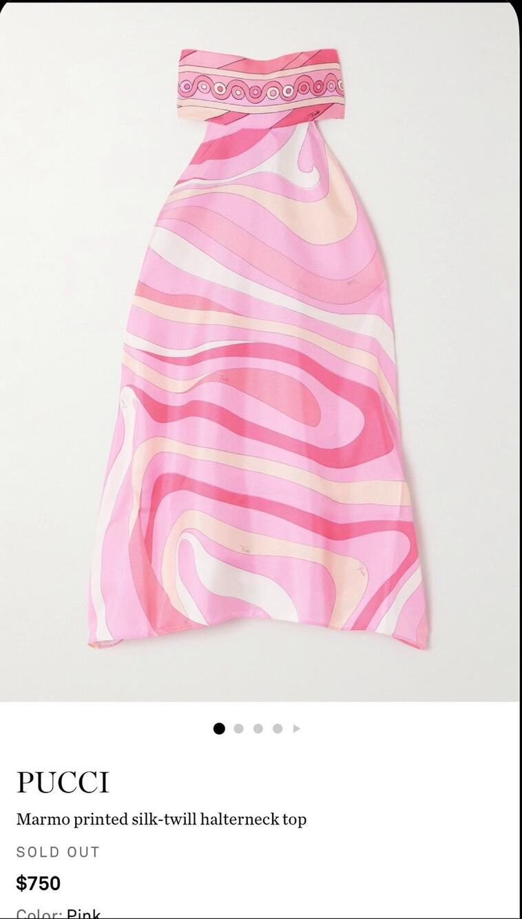 Pucci marmo pink silk top halter
